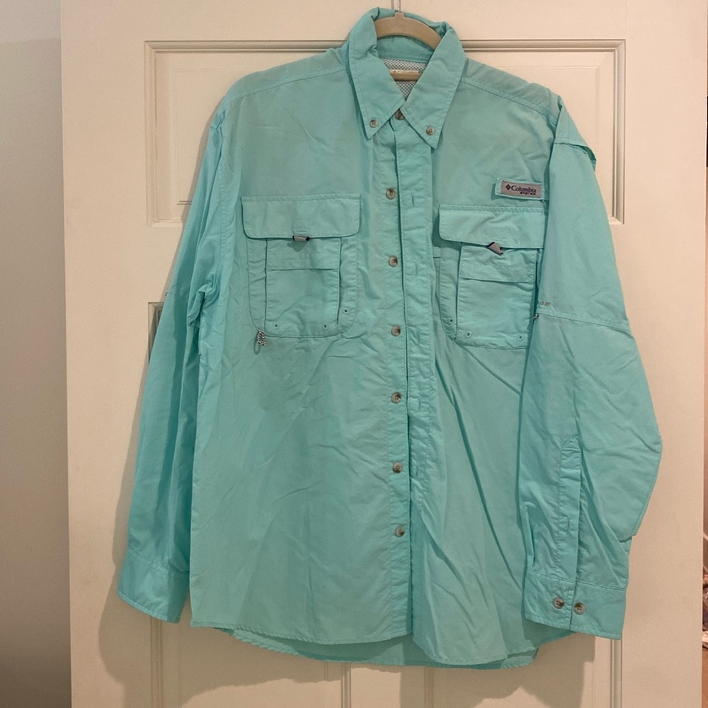 Columbia PFG long sleeve shirt size S turquoise shirt